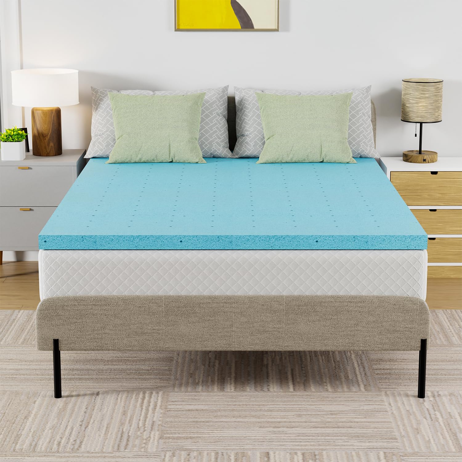 Paylesshere 2 Inch Gel Memory Foam Mattress Topper/Gel Infused Mattress Topper/Certipur-Us Certified/Easy To Clean, (Full)
